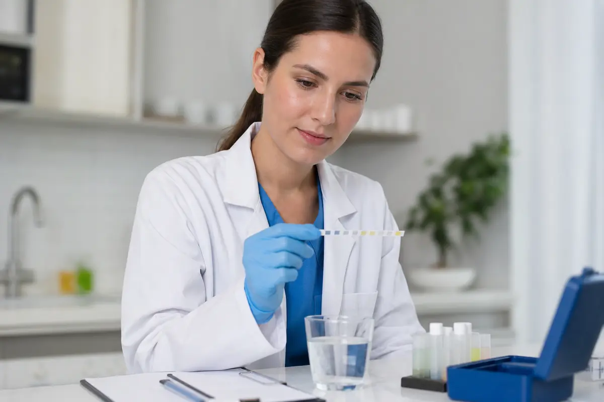 Professional in-home water analysis; shown as general Aqua Clear equipment, not a Bradenton project